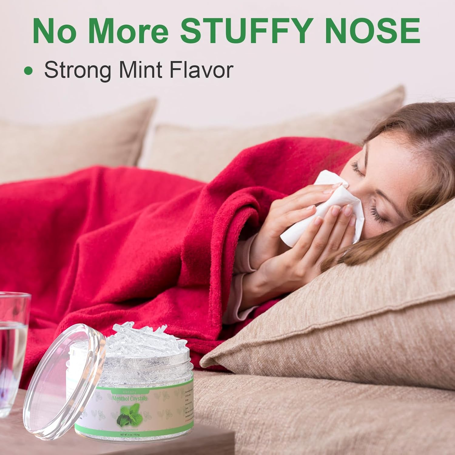 Viktairy Menthol Crystals 4 Oz, 100% Pure Organic Mint Crystals | Great for Making Shower Steamers, Creams and Soaps image number 2