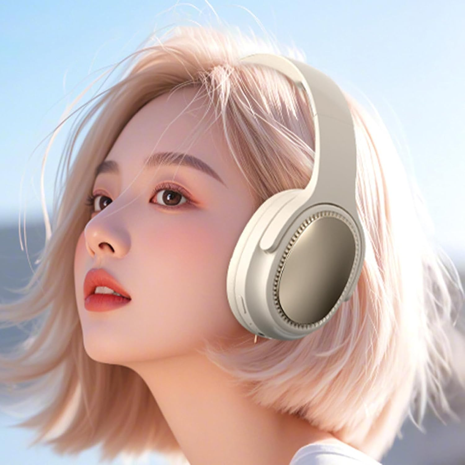 Noise Cancelling Headphones | Foldable over Ear Headphones - Skin-Friendly Cushions Foldable Headset with Stable Signal for Family Travel Home image number 3