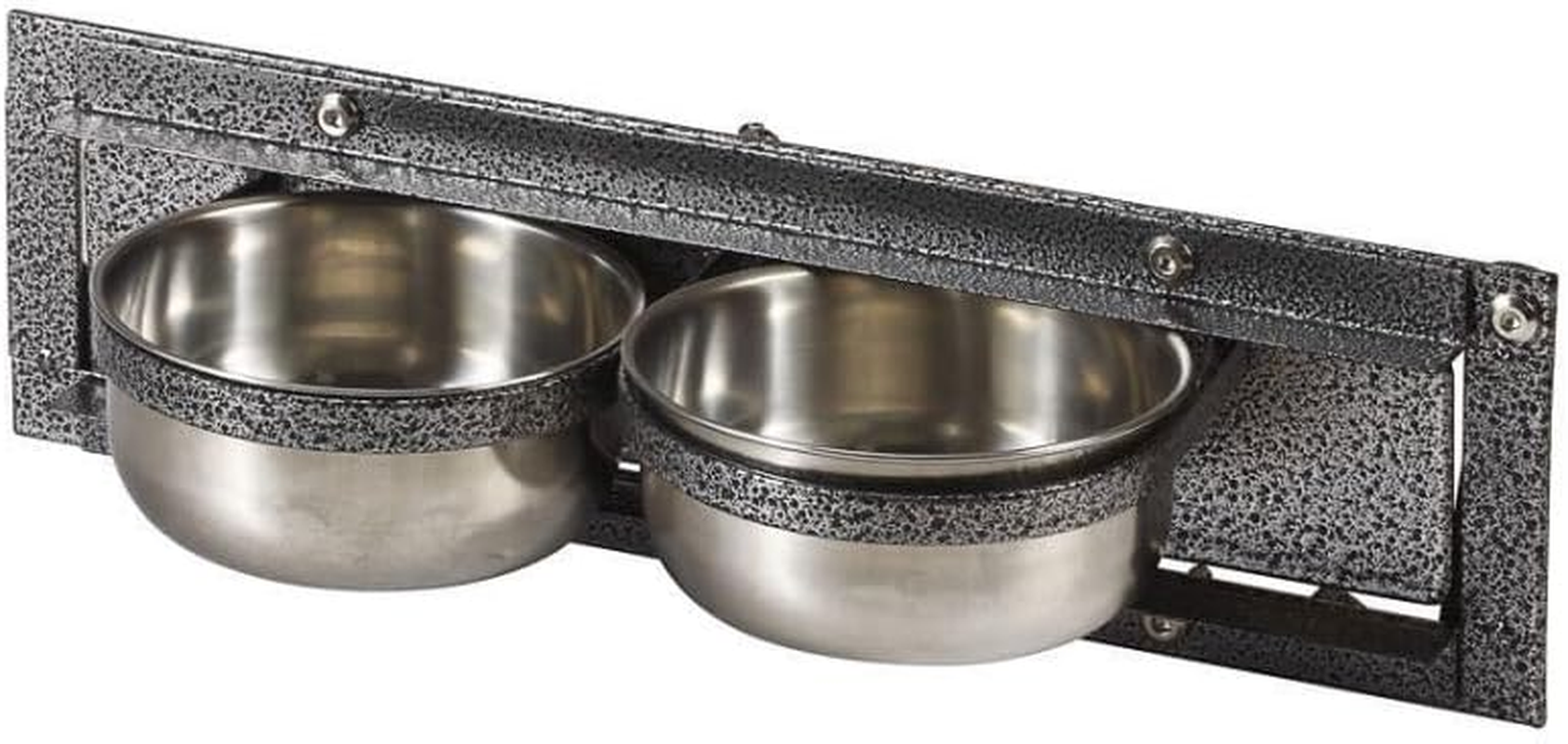 Flyline Stainless Steel Bird Cage Feeder Cup Set with Swivel Gate for Aviary Cage - 2 Cups Set