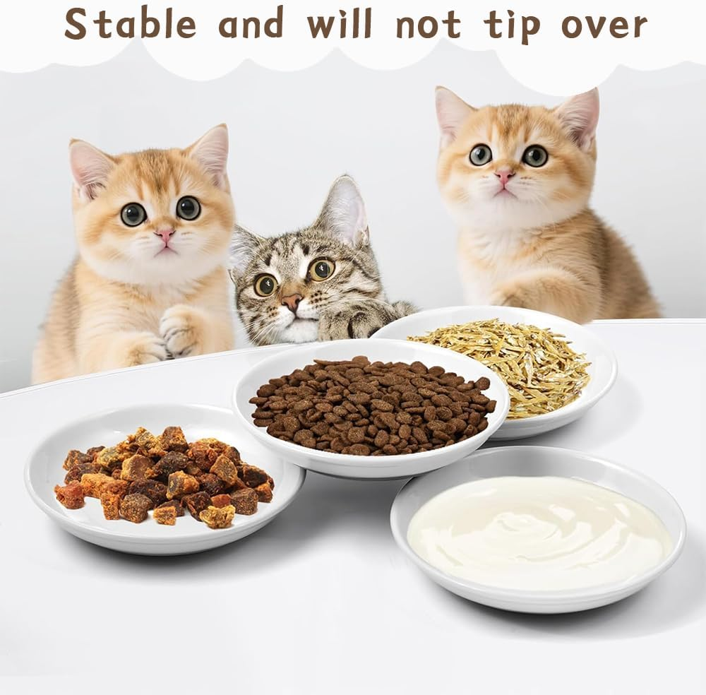6 Packs Cat Food Bowl, Wide and Shallow Dishes, Non Slip Silicone Bottom, Blending Practicality with Pet Friendly Design, anti Whisker Fatigue Cats Bowl Set for Indoor Cats, Small Dogs