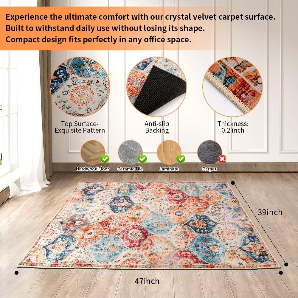 Office Chair Mat for Hardwood Floor & Tile Floor, Xinm 100 * 120Cm Heavy Duty Desk Chair Mat for Hard Floors, Computer Chair Mat anti Slip, Low Pile Carpet Floor Protector Easy to Clean image number 5