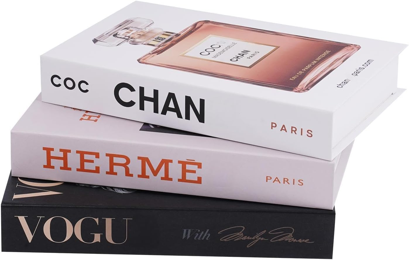 3 Pcs Fashion Decorative Books for Home Decor,Modern Faux Books for Farmhouse Decor,For Boho Decoration Coffee Table/Shelf Accessories/Office/Living Room/Bedroomfor/Desk,Hardcover Book Stack image number 5