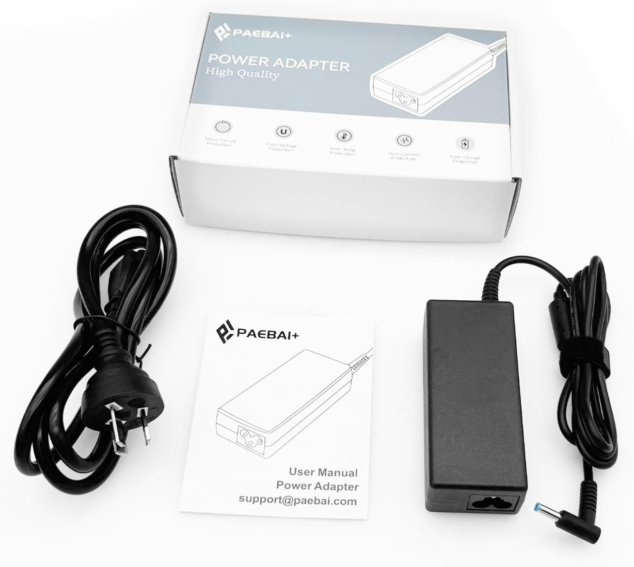 65W Laptop Charger for HP Pavilion X360 11 13 14 15 17, Elitebook 840 850 G5, Probook 450 G8 G9 640 650 G5, Zbook 14U G4, Envy Smart 19.5V 3.33A Blue Tip Power Adapter Supply Cord image number 6