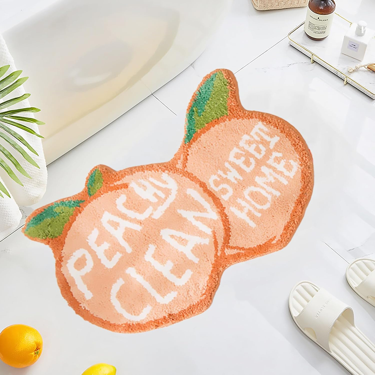 LEVINIS Bathroom Rugs Yellow Fruit Lemon Bath Decor Mat Non Slip Soft and Water Absorbent Bath Rug for Bathroom, Shower, Tub, Bedroom 31"&times;19" image number 6