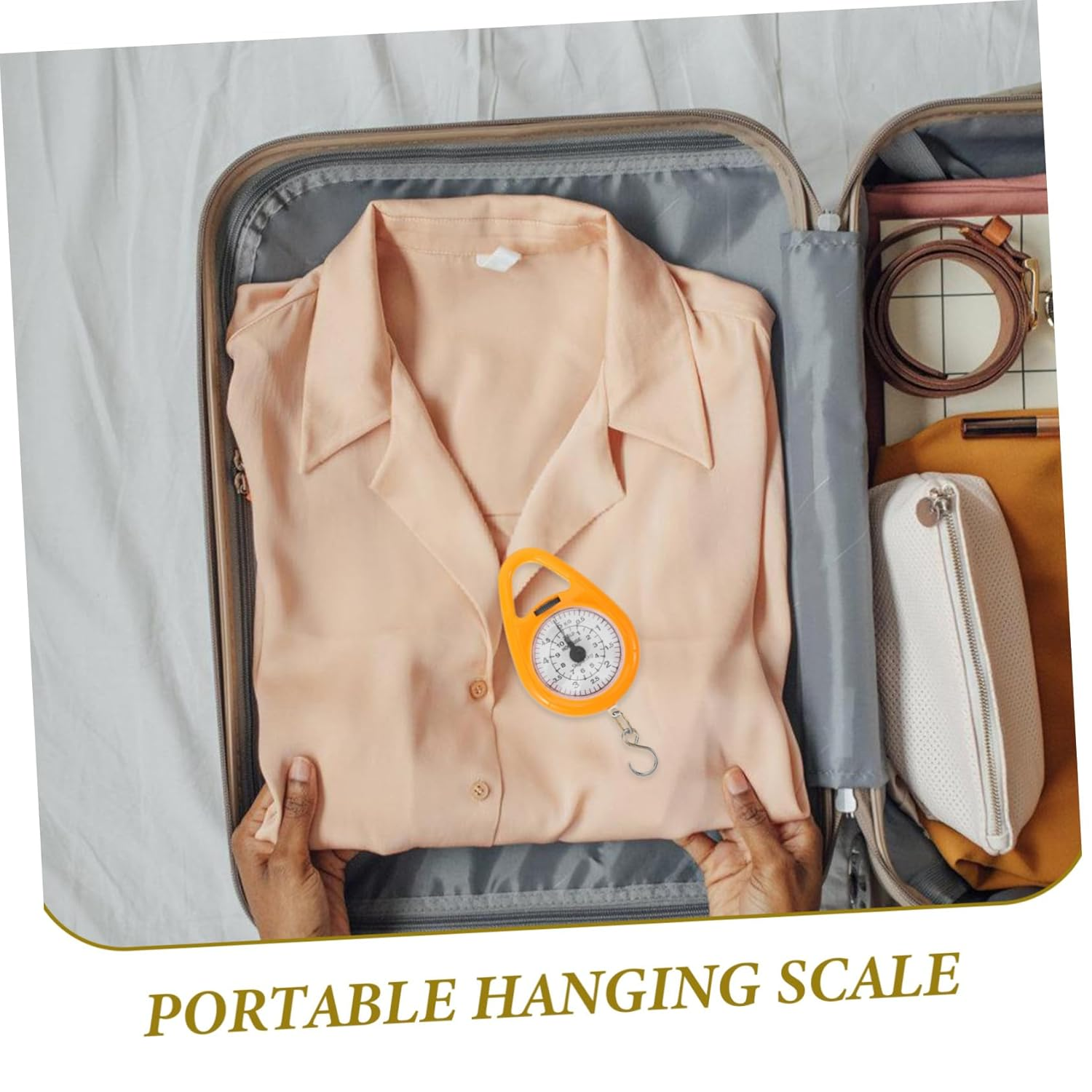 JEWEDECO Mini Luggage Scale Spring Balance Handheld Scale Built Hook for Travel