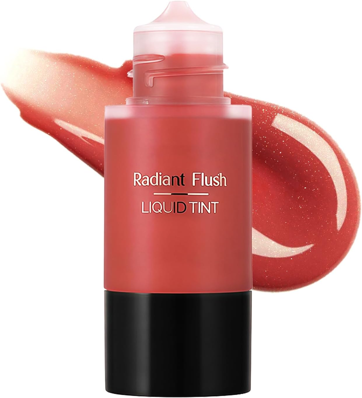 DAGEDA Liquid Blush, Lightweight and Smooth Liquid Blush for Cheeks, High Pigmented Color for Blush Makeup, Blendable & Buildable, Long-Wearing, Weightless Natural Dewy Finish (#Pearlescent Coral)