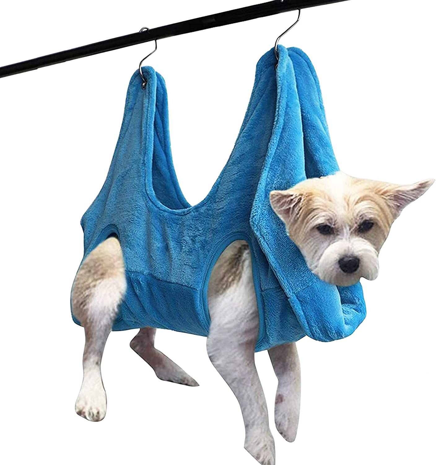 Cat Dog Hammock Helper, Microfiber Pet Grooming Hammock Restraint Bag, Pet Bath Towel Drying Towel, Help the Beloved Pet to Wash, Groom and Trim the Nails (M, Blue)&hellip;