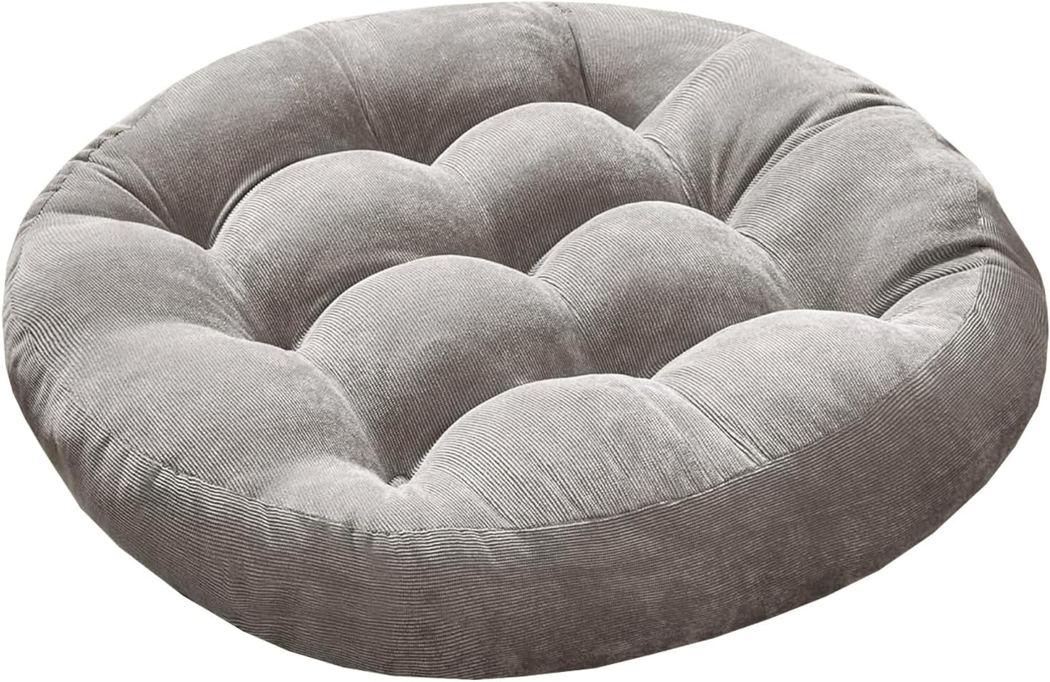 Floor Pillow Cushions, Solid round Seat Cushion, Patio Chair Cushion,Throw Cushion for Indoor/Outdoor Furniture Sitting Living Room Garden (Grey,22X22Inch) image number 1