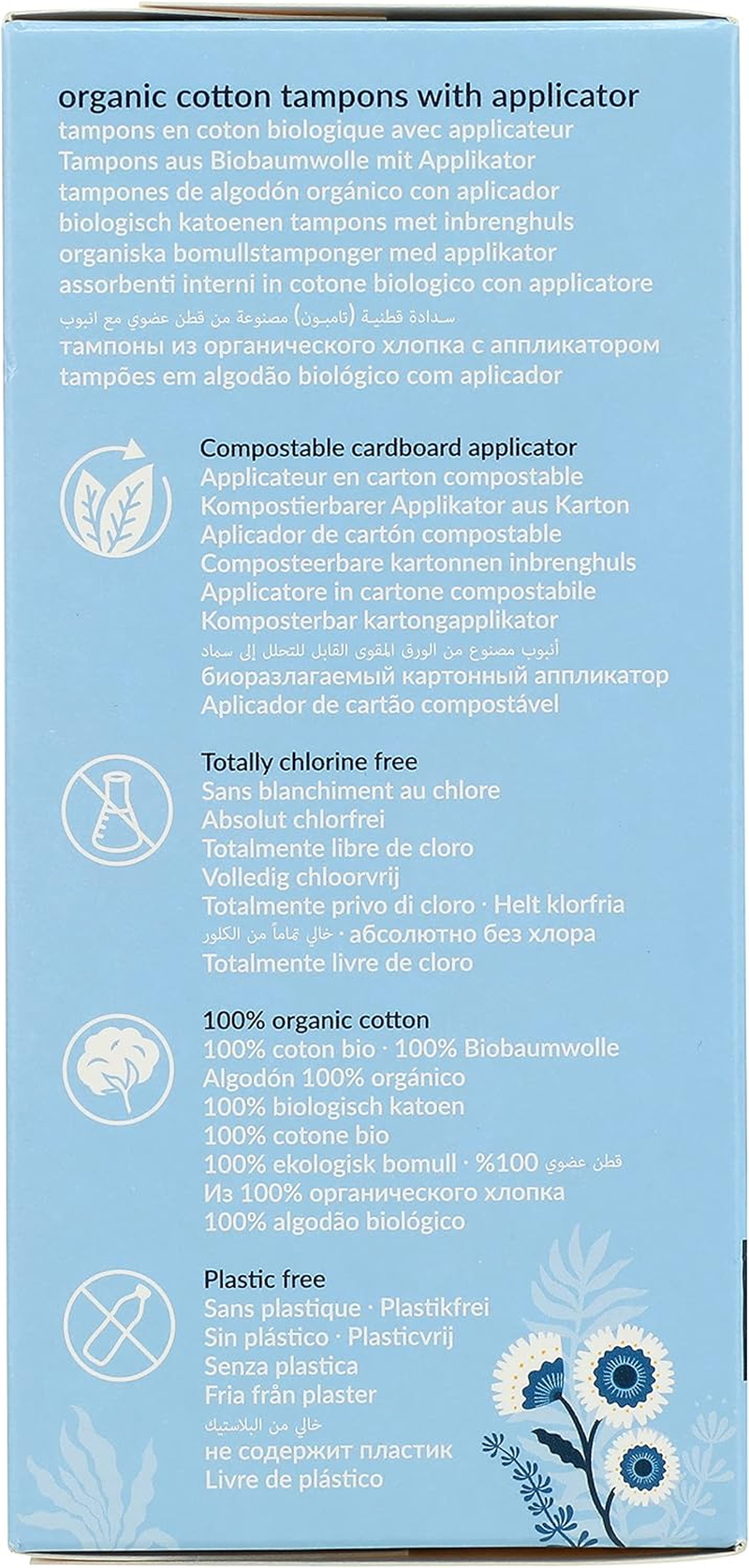 Natracare Organic All Cotton Tampons, Super with Applicator, 16 Count Boxes (Pack of 12) image number 6