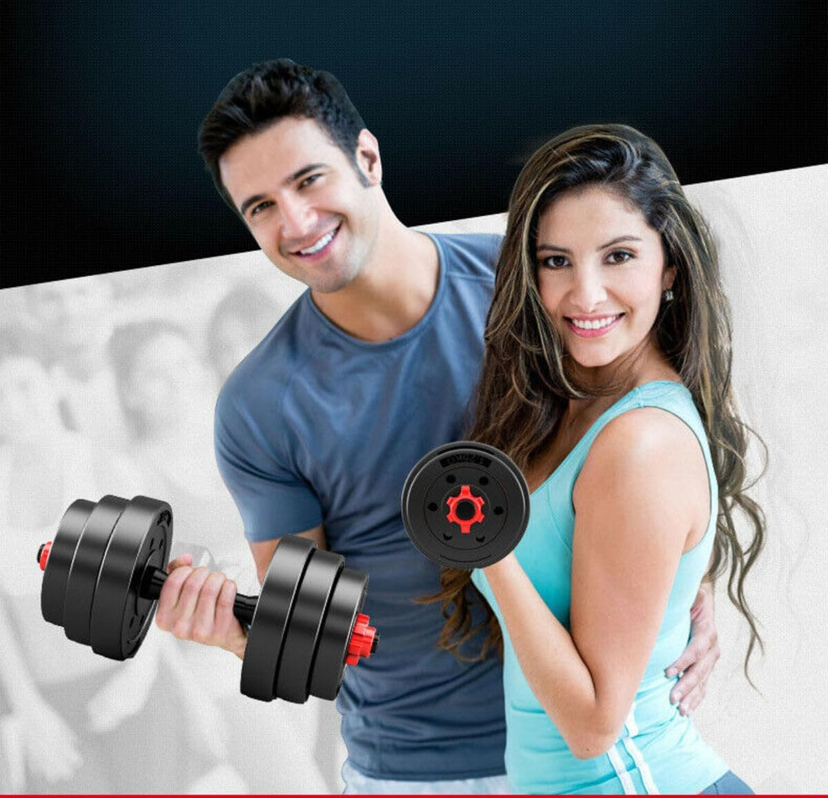 Fitness Master 30Kg Adjustable Dumbbell Set Barbell Home Gym Exercise Weights Fitness image number 6