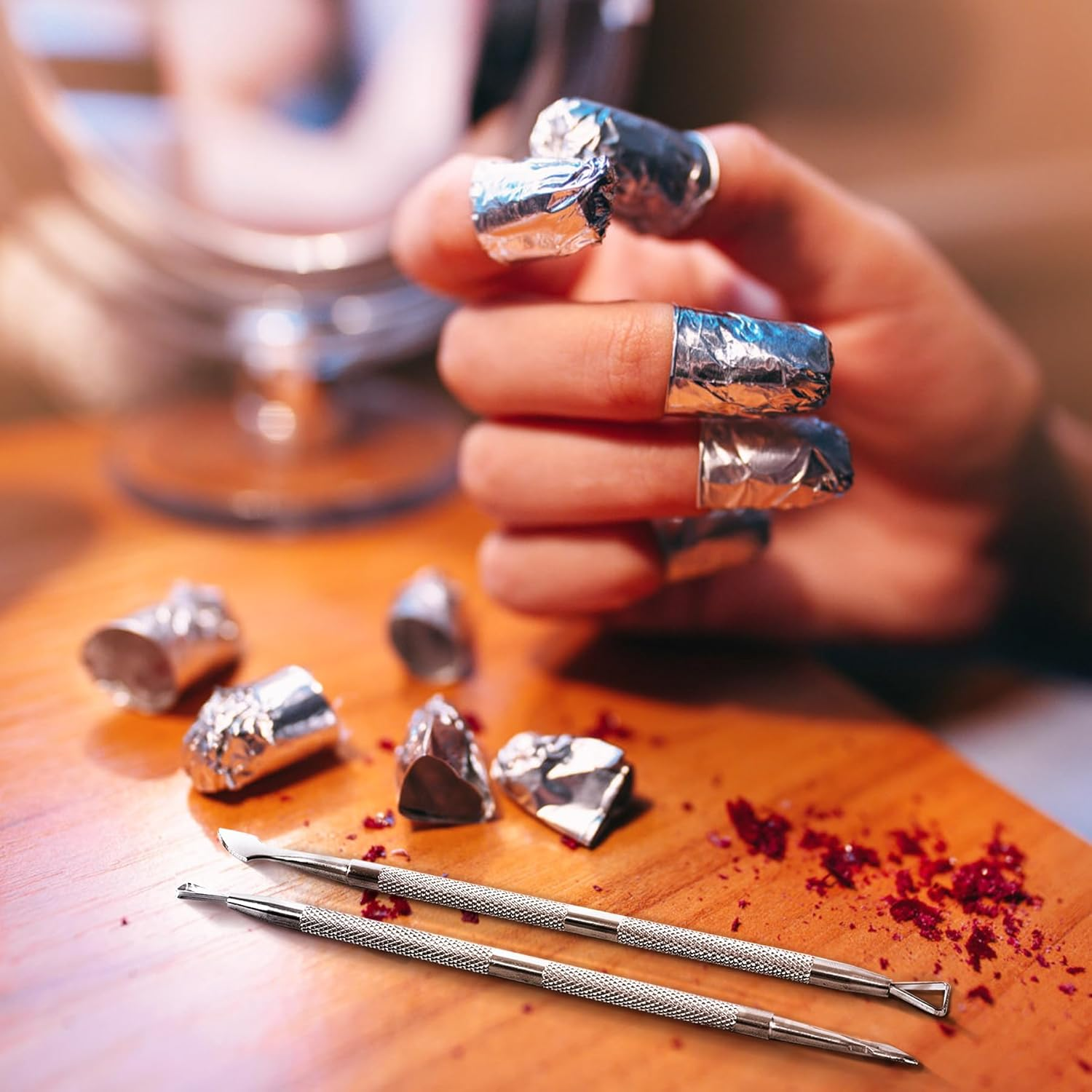 Nail Cuticle Pusher - Stainless Triangle Gel Nail Polish Remover Cuticle Peeler Scraper Remover Tool for Fingernails and Toenails