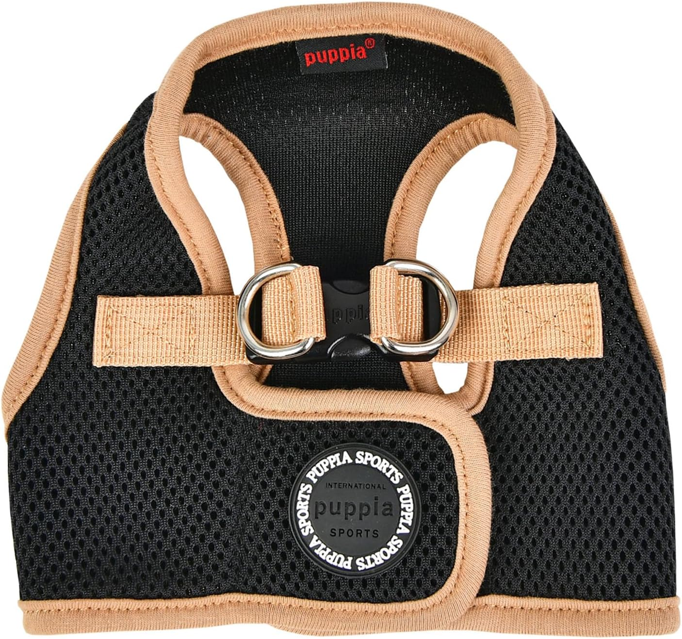 Puppia Soft Mesh Dog Vest Black Tan Trim Extra Large image number 4