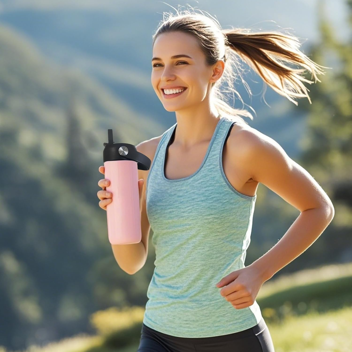 Straw Lid for Hydro Flask, Lids with Straw Compatible with Hydro Flask Wide Mouth 12/18/20/32/40 Oz Water Bottles, Leak-Proof Drinking Cap with Replacement Straw, Durable Sport Bottle Lid Accessories image number 5