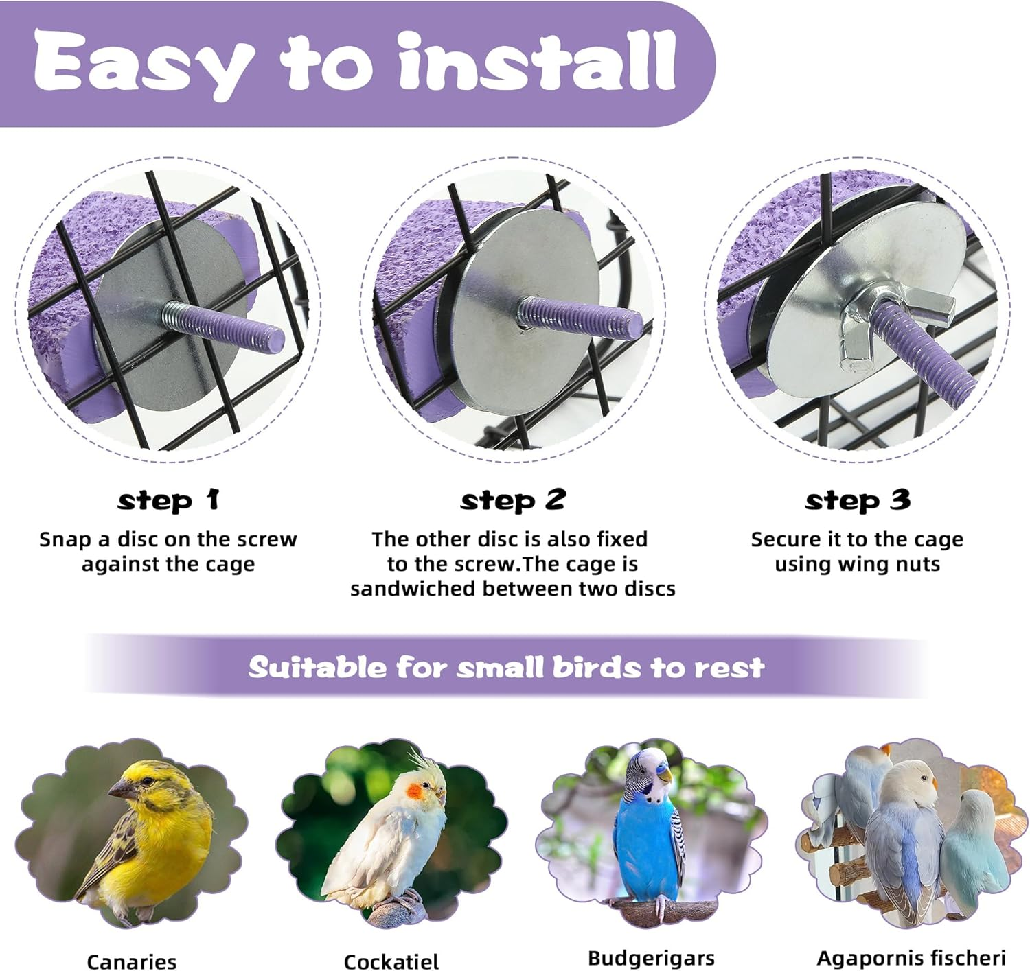 3 Pcs Bird Perches,Colorful Rough Birdcage Parrot Scrub Stand Bar Paw Scrub Perch Platform Grinding Stick Stand Bird Cage Accessories for Birds Parrot Budgies Parakeet Cockatiels Conure Lovebird image number 1