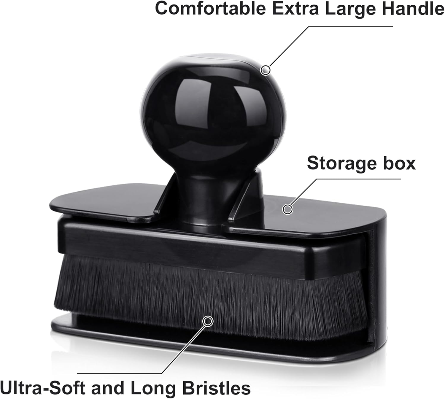 BABYSHEEP Car Tire Shine Applicator,Large Vegan Tire Shine Brush - Automotive Tire Dressing Applicator Brush with Storage Stand for Tire Detailing & Car Wash Kit, Black, 3.6 Inch Length (Black) image number 2