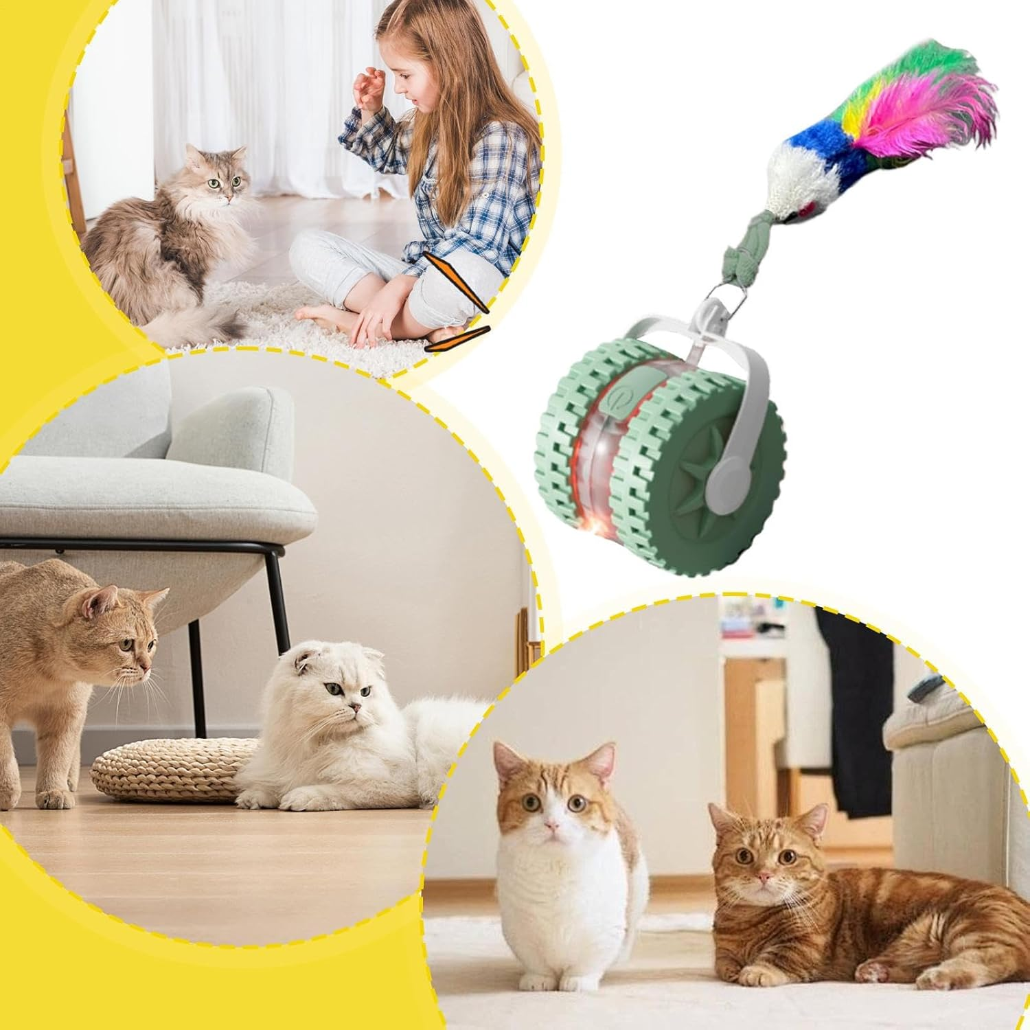 Automatic Cat Ball | Smart Moving Ball for Kitten,Interactive Cat Toy for Mental Stimulation, Boredom Reduction, Sensory Engagement, Training image number 2