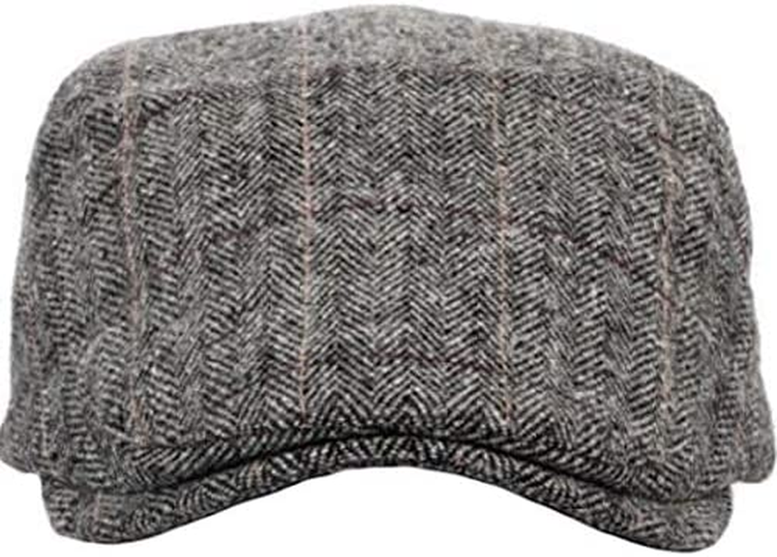 Ukerdo Mens Plaid Flat Berets Hat Newsboy Cabbie Duckbill Caps Fedora Adjustable Vintage Hiking Cycling Drivers Winter Warm Accessories for Birthday Gifts - C image number 2