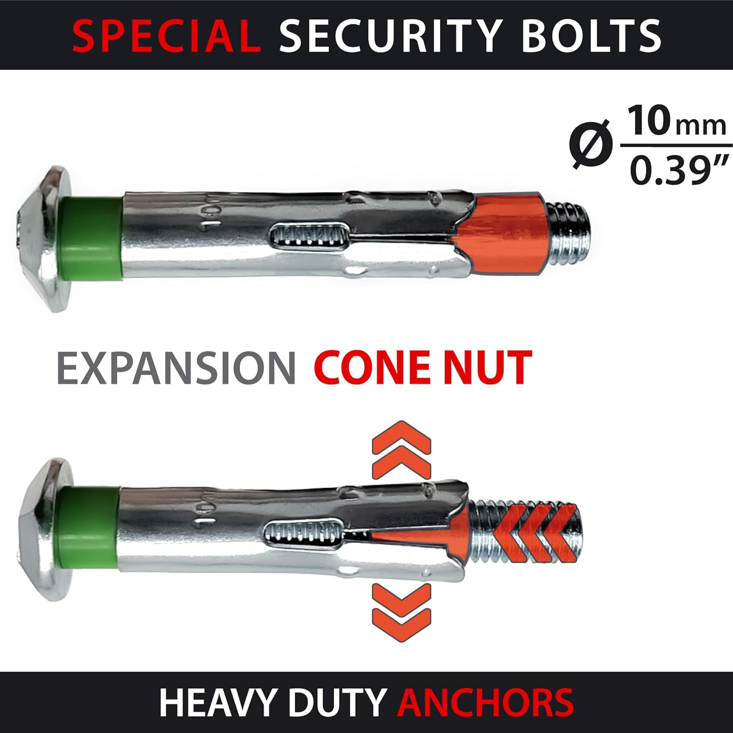 KRASER KR45B Security Anchor for Motorcycle and Bike, Anti-Crowbar Base, Compact & Resistant, Floor and Wall Concrete Anchor, Motorcycle Lock, Bike Locks Anti-Theft, Compatible with Chains and U-Locks image number 5