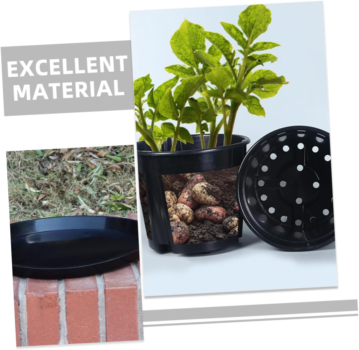 MERRYHAPY 1Set Vegetable Planter Pot for Growing Potatoes Ginger Tomatoes Container Drainage for Home Gardening Balcony Use and Planting image number 5