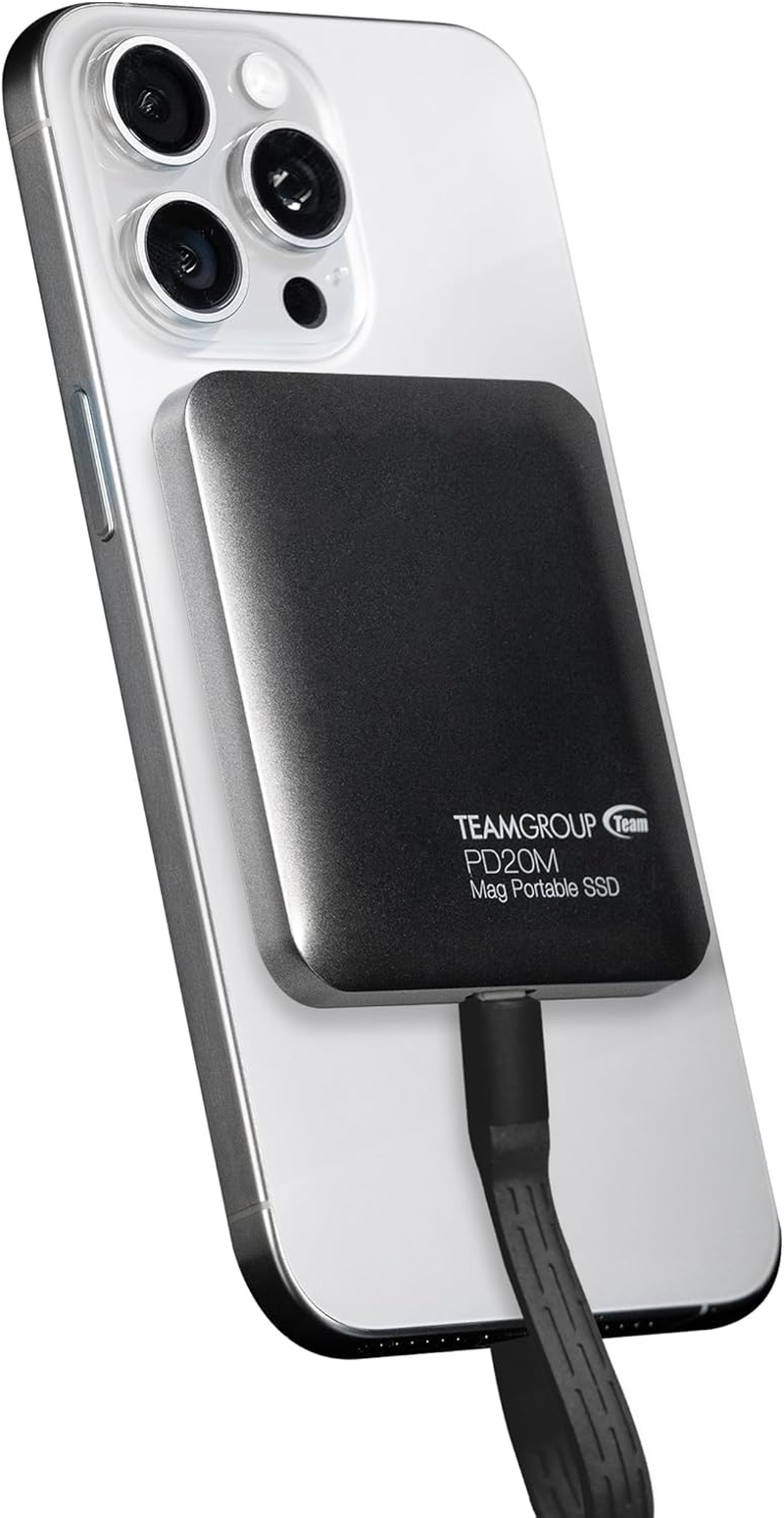 TEAMGROUP PD20M 1TB Mag Portable External Solid State Drive SSD Read up to 2000Mb/S USB 3.2 Gen 2X2 Type-C Compatible with Iphone 15/15 Plus/15 Pro/15 Pro Max TPSEG2001T0C108 image number 3