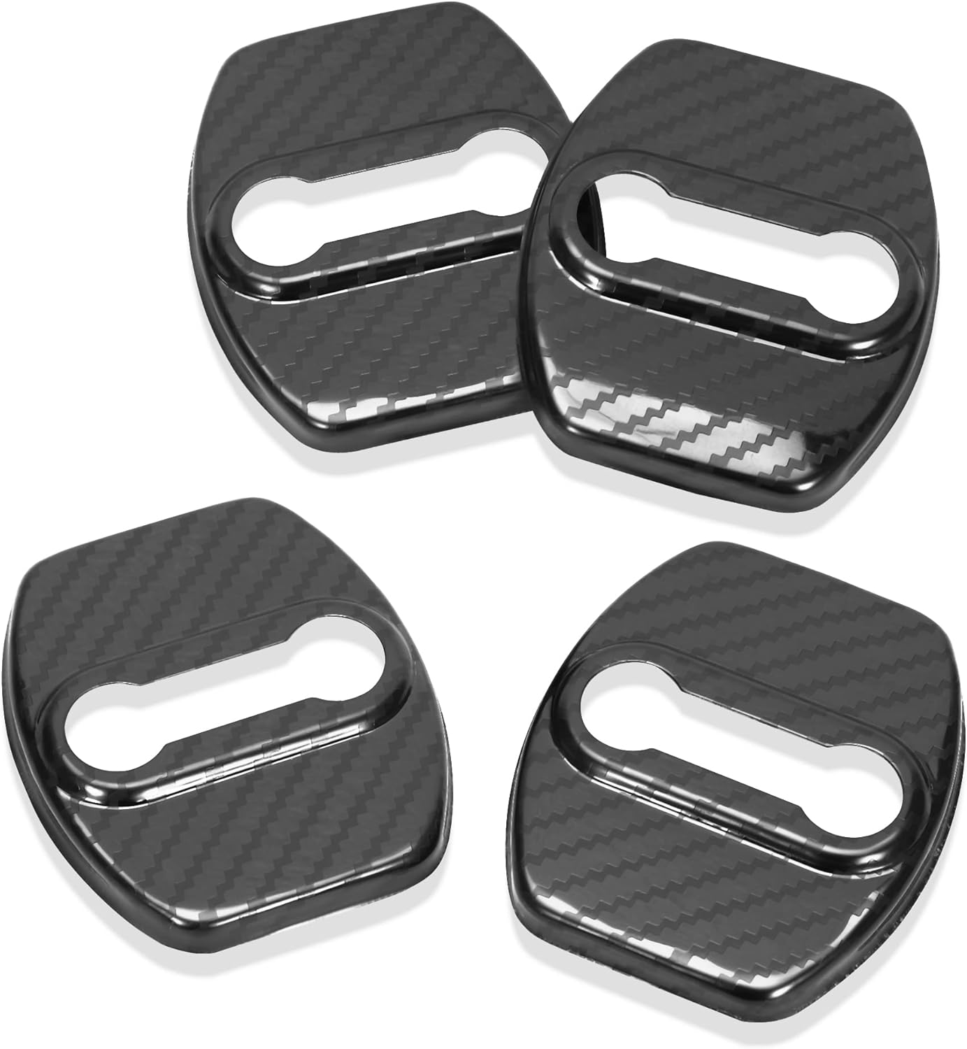 TOMALL 4Pcs Car Door Lock Latches Cover Protector Compatible with Kia Stinger Sorento Soul Gt-Line GT2 GT1 Optima Forte K5 Accessories Stainless Steel Car Door Lock Trim Decorations (Carbon Fiber) image number 5