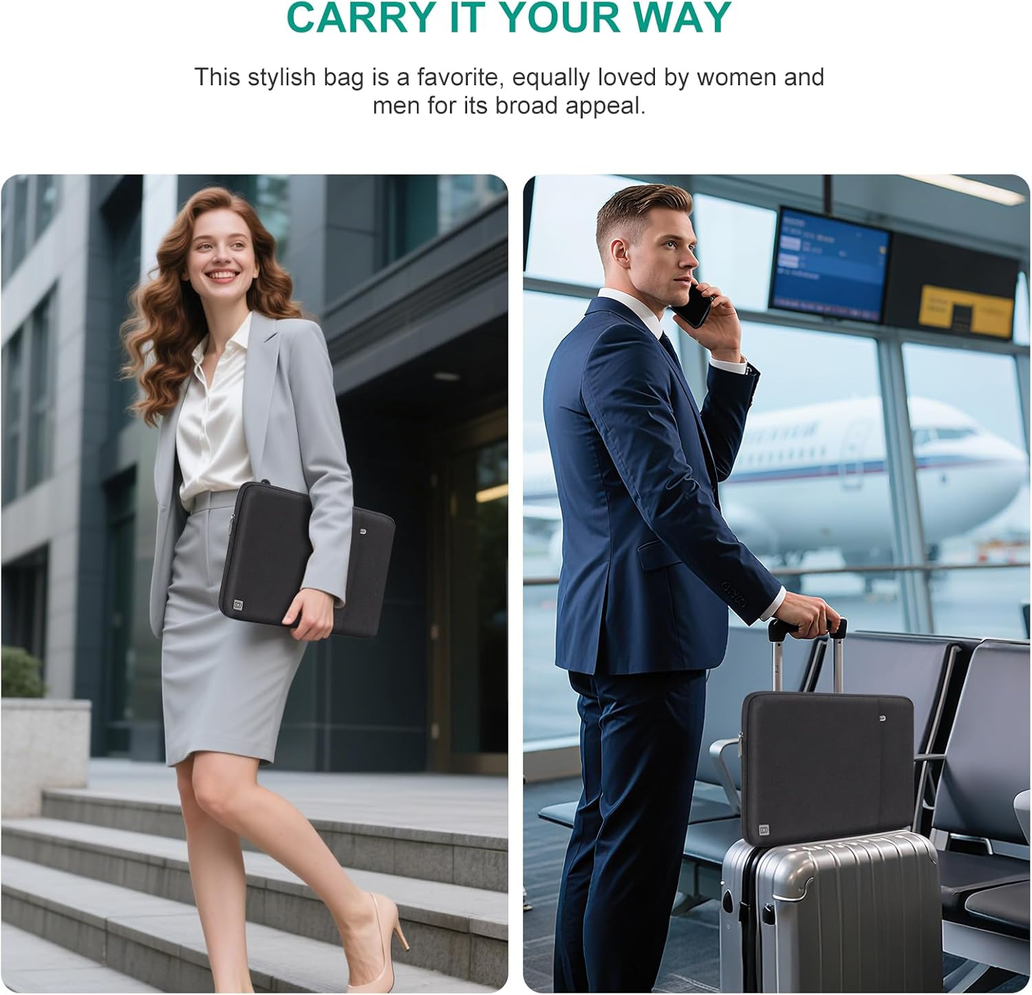 DOMISO Laptop Case Laptop Sleeve Cover for 16 Inch Macbook Pro M4/M3/M2/M1 Pro/Max A3403 A3186 A2991 A2780 A2485 A2141,Compatible with 15.6 Inch HP Lenovo Dell XPS 16,Black image number 6