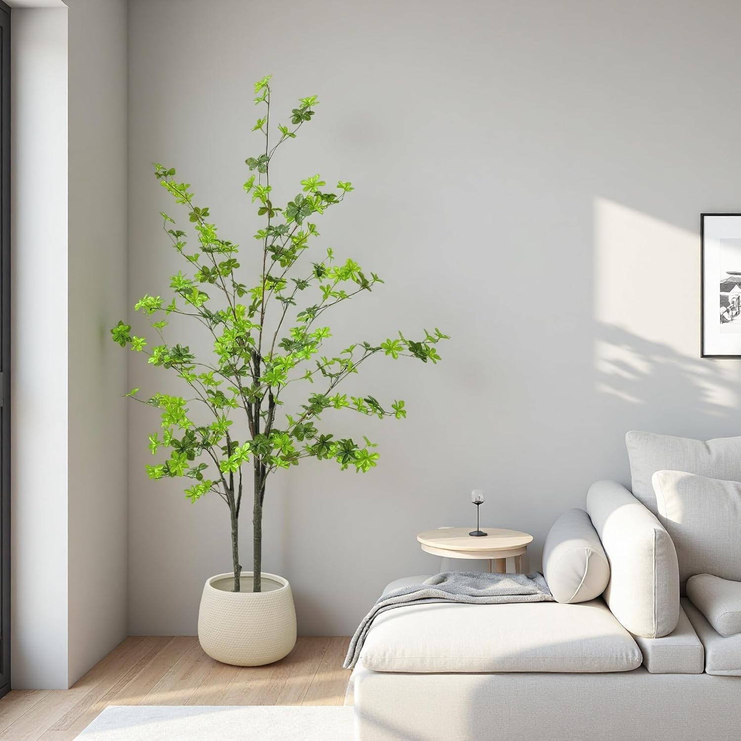 Artificial Plants 150Cm Pieris Japonica Tree Faux Indoor Plant Fake Potted Artificial Outdoor Plants for Living Room, Office, Home D&eacute;cor(5Ft)