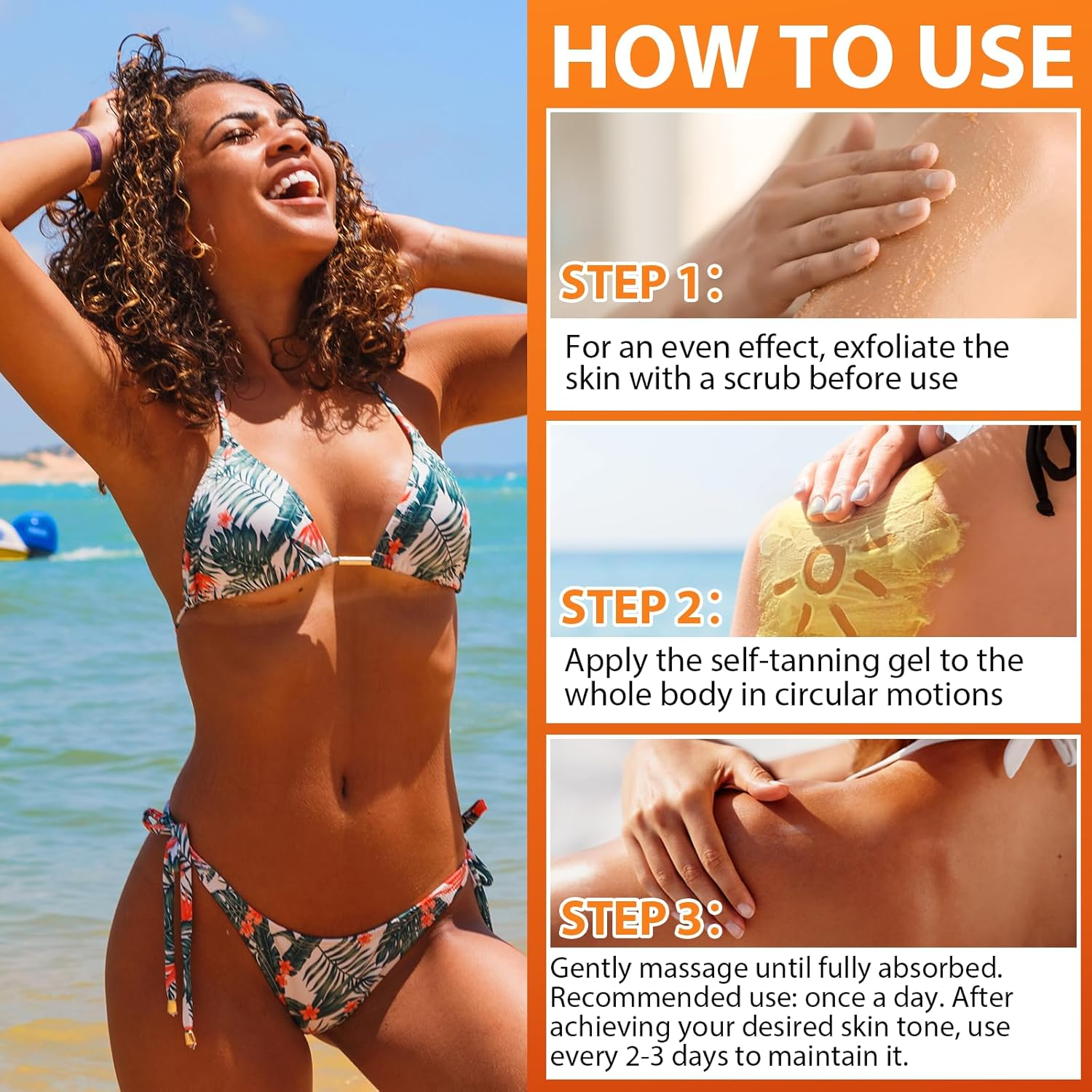 Brown Tanning Cream 5.29 Fl Oz | Intensive Tanning Gel, Tan Accelerator Lotion, Dark Tanning Oil for Natural Tan Skin, Deep, Long-Lasting Glow image number 3