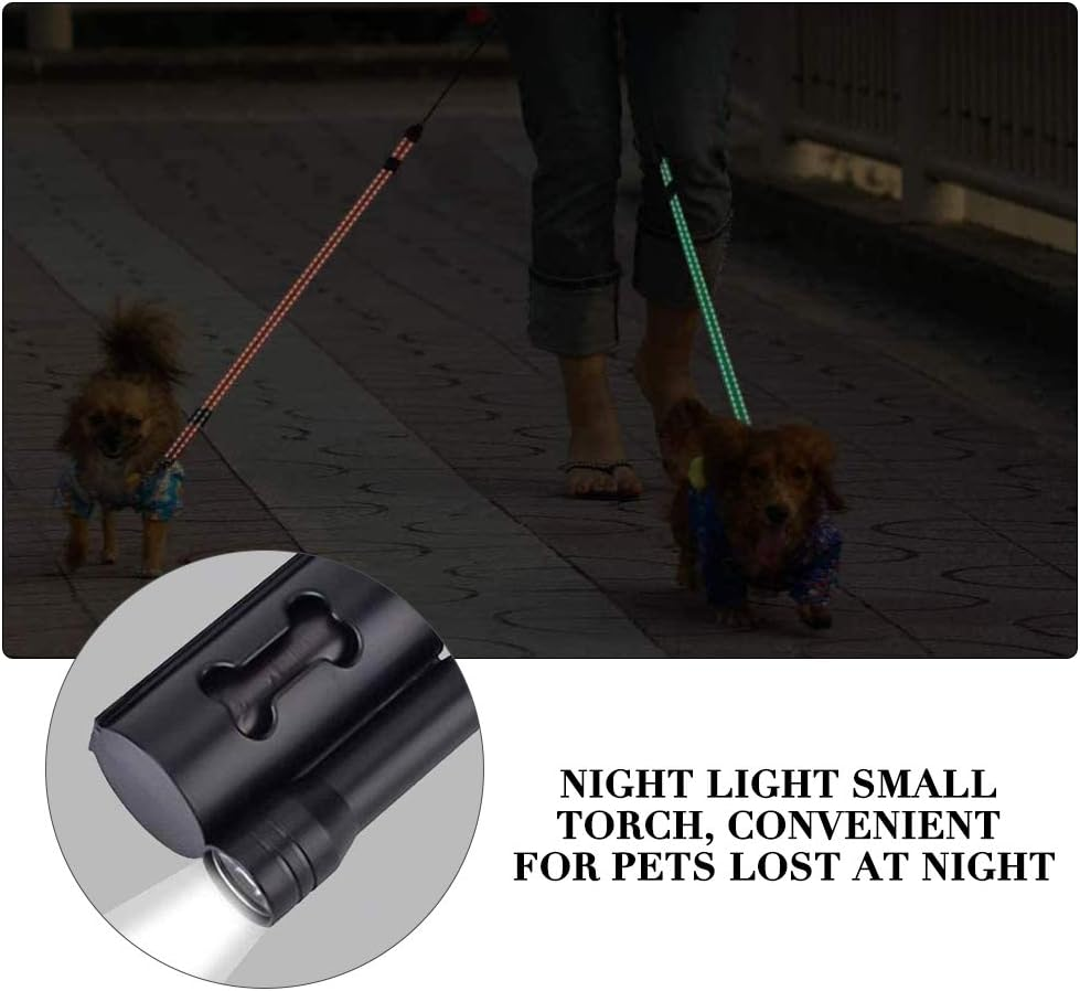 Gobesty Double Retractable Dog Lead, 3 M Double Leash for Two Dogs Flexible Double Dog Lead with Anti-Slip Handle, Bright Flashlight and Waste Bag Dispenser Suitable for Small and Medium-Sized Dogs image number 4