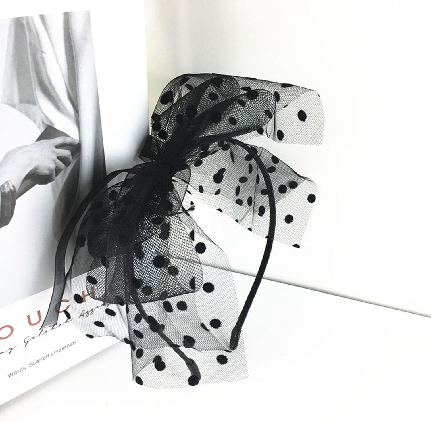 CENZICOM Women 80'S Party Lace Headband with Bow 80S Costumes Accessories, Set of 3 image number 5