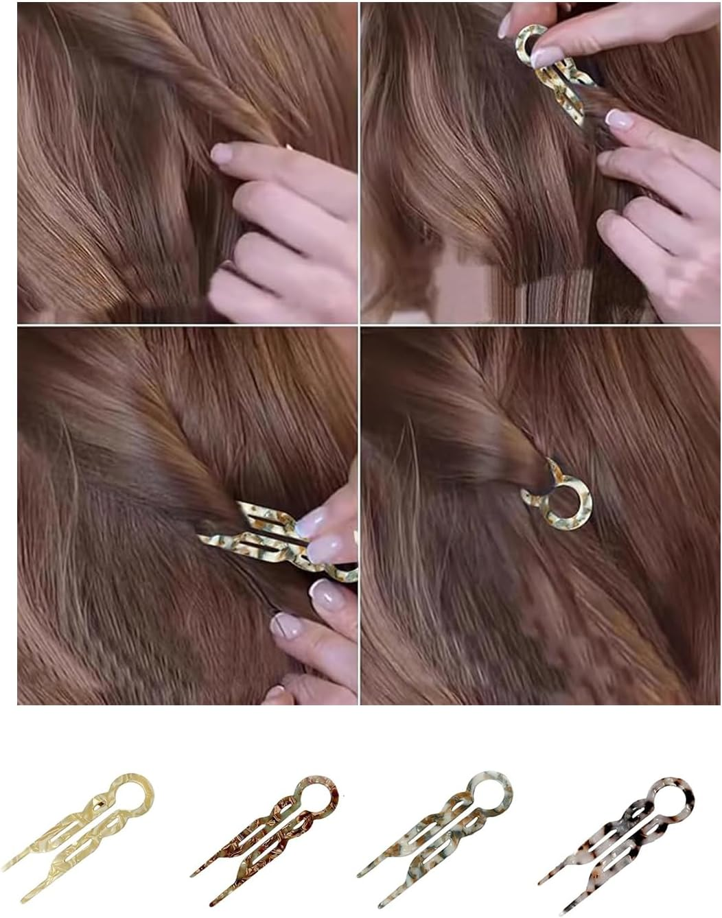 WEZCHUGHAOL U Shaped Hair Pins - Elegant Bobby Pins for Women, Strong Grip Hair Clips, Secure U-Shape Hairpins for Fine/Thick Hair, Versatile Hair Accessories for Wedding, Work, Daily Use (12-Pack) image number 3