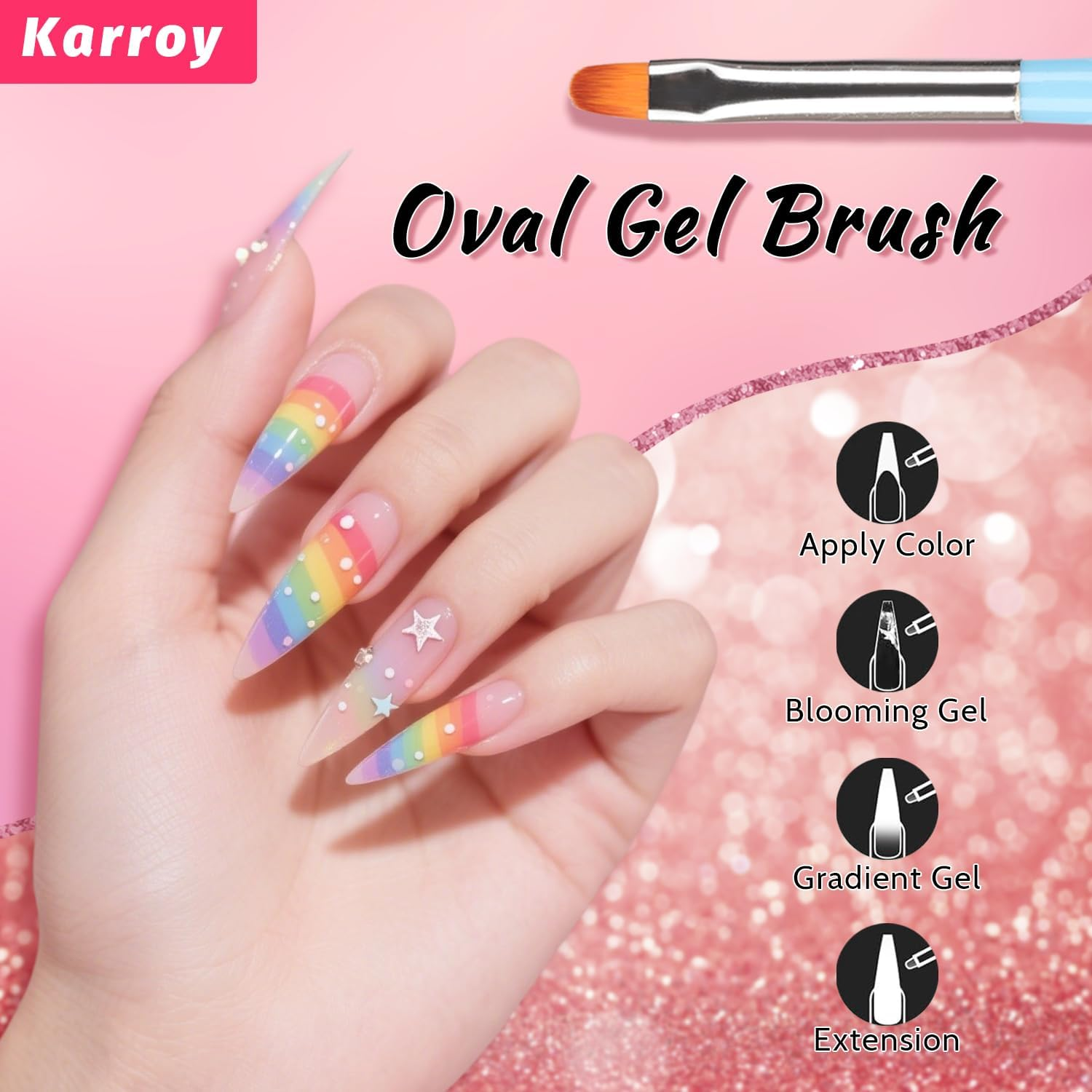 100Pcs Sponges with Grabber and Nail Art Brushes, Nail Tools Set for Ombre Gradient Nail Gel Painting Gel Kit Multifunctional Nail Brushes for Nail Design (Brushes Grabber Sponges)