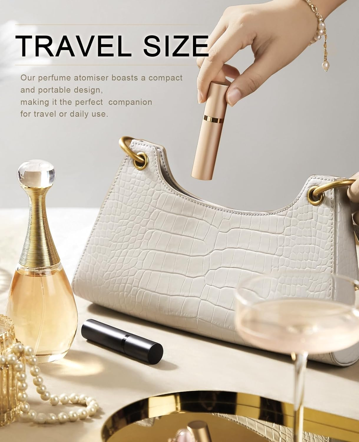 BRARIOS Perfume Atomiser, Refillable, Empty Travel Perfume Atomiser, 5 Ml Mini Portable Spray Bottle, Pocket Atomiser for on the Go (J-Blue)