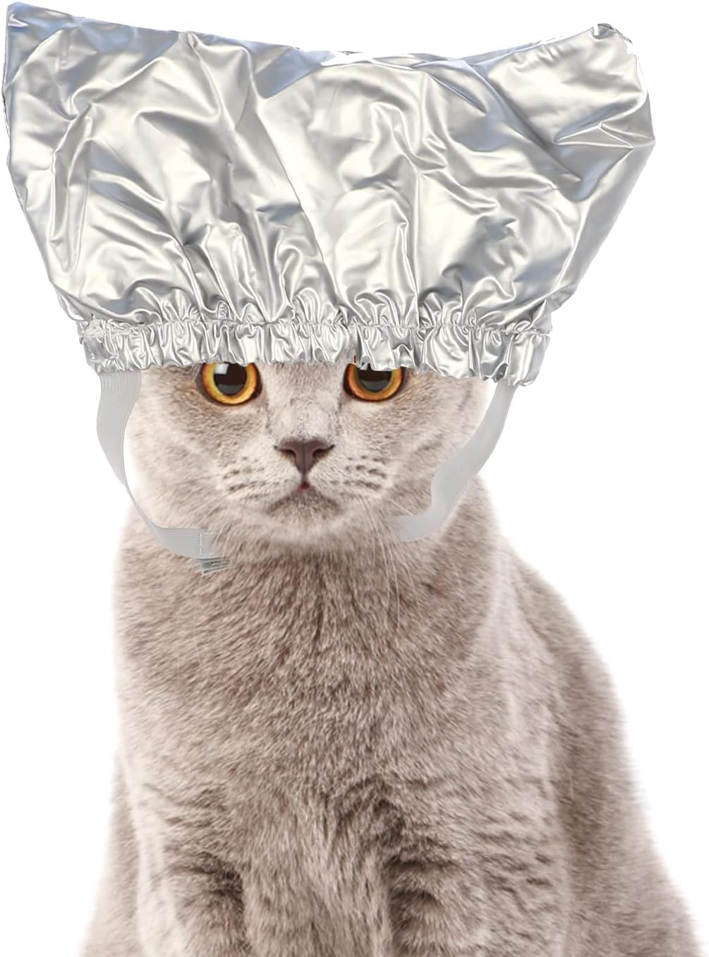Pet Shower Cap for Ears Protection, Adjustable Dog Ear Cover Reusable Waterproof Headgear Earmuffs for Grooming Bath, Cat Head Wrap Hat Pet Bathing Supplies (Silver, M) image number 1