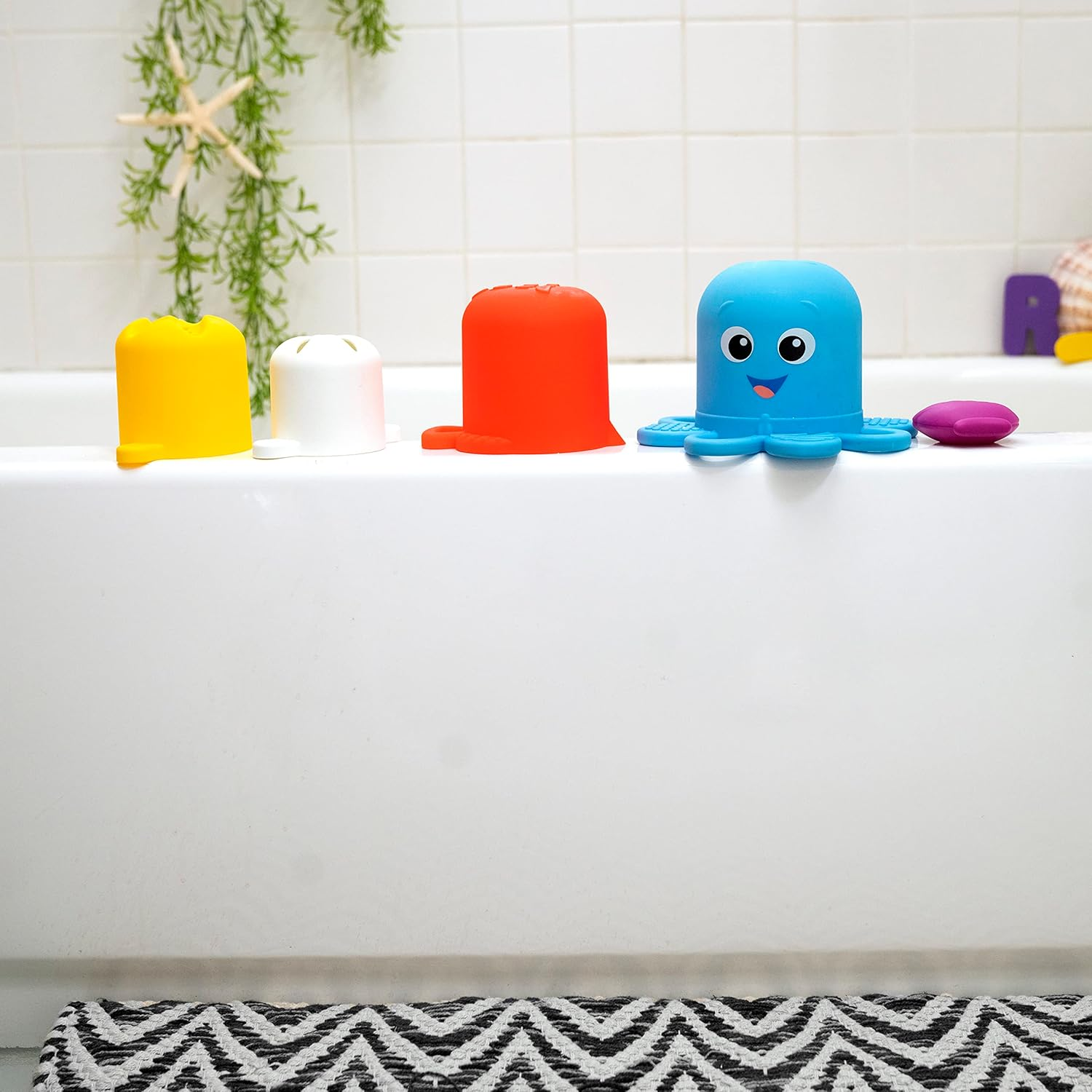 Baby Einstein Ocean Explorers Opus&rsquo;S Stack & Stream Sensory Stacking Cups, Ages 3 Months and Up image number 1