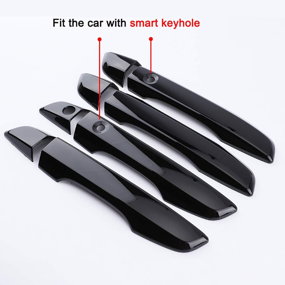 Exterior Door Handle Cover Trim for Honda Civic 10Th Gen Accessories 2016 2017 2018 2019 2020 2021 with Smart Keyhole (Glossy Black)