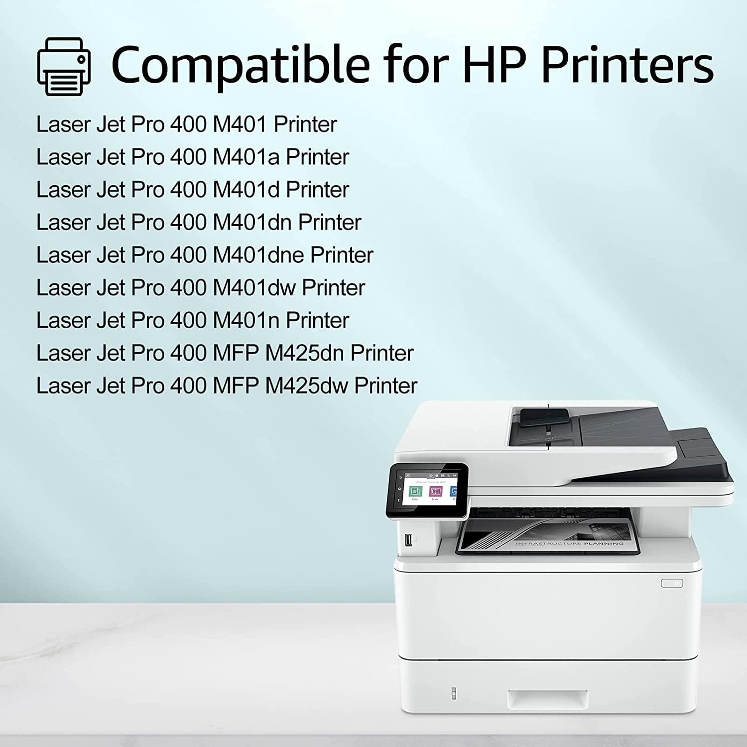 Greencycle Compatible Toner Cartridge Replacement for HP 80A CF280A Work with Laserjet Pro 400 M401A M401D M401N M401Dne MFP M425Dn Printer (Black, 1-Pack) image number 2