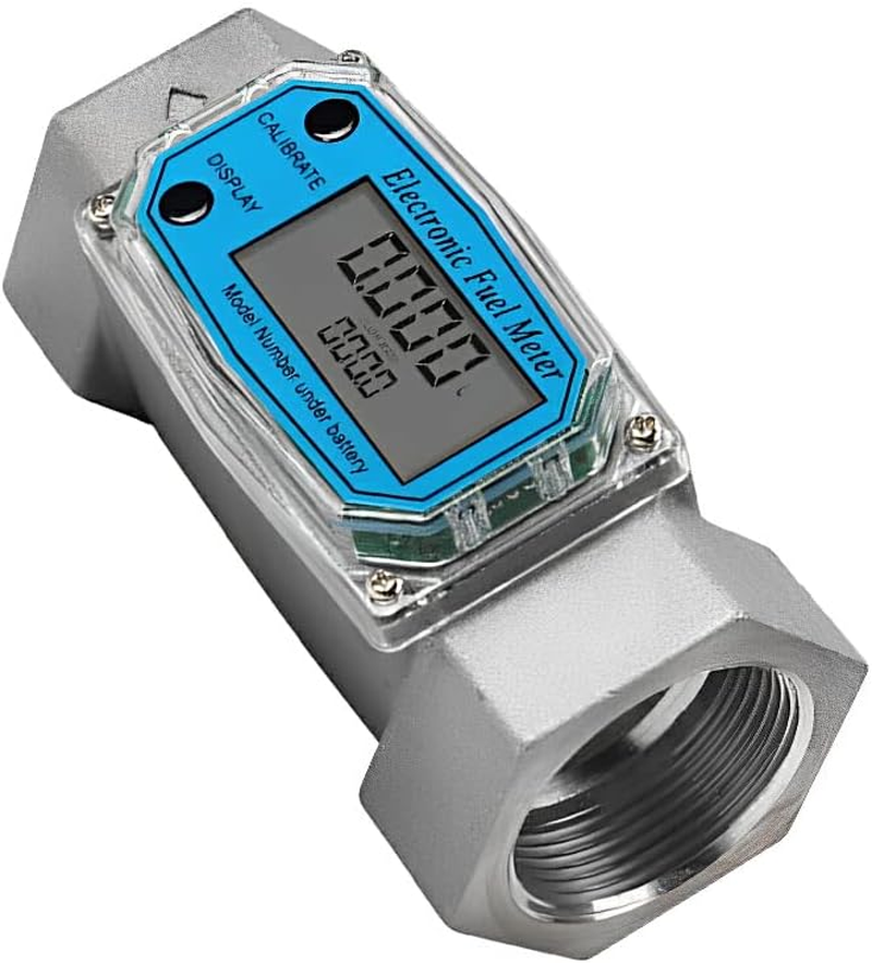 Electronic Turbines Flows Meter High Accuracy Measuring Flowmeter Gauge LCD PCB Flows Indicator Sensor Counter, 1.5Inch