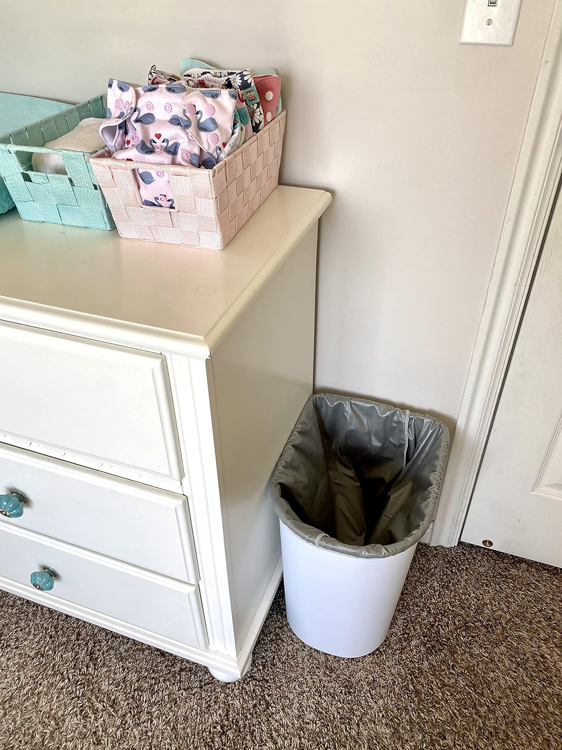 ALVABABY Reusable Diaper Pail Liner for Cloth Diaper,Rubbish Bag,Laundry,Kitchen Garbage Cans (Black Grey, Small Size：5 Gallon) LLS-B2629 image number 3