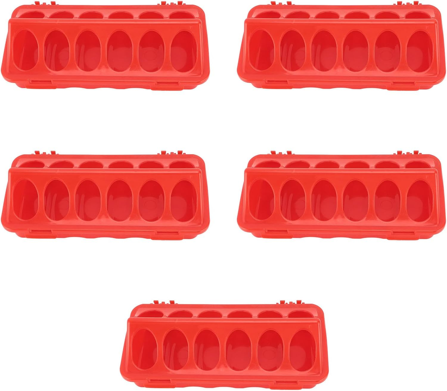 5PCS Plastic Flip Top Poultry Feeders, Multihole Bird Feeding Dish Dispensers, anti Spill Small Poultry Feeder for Birds Poultry image number 2