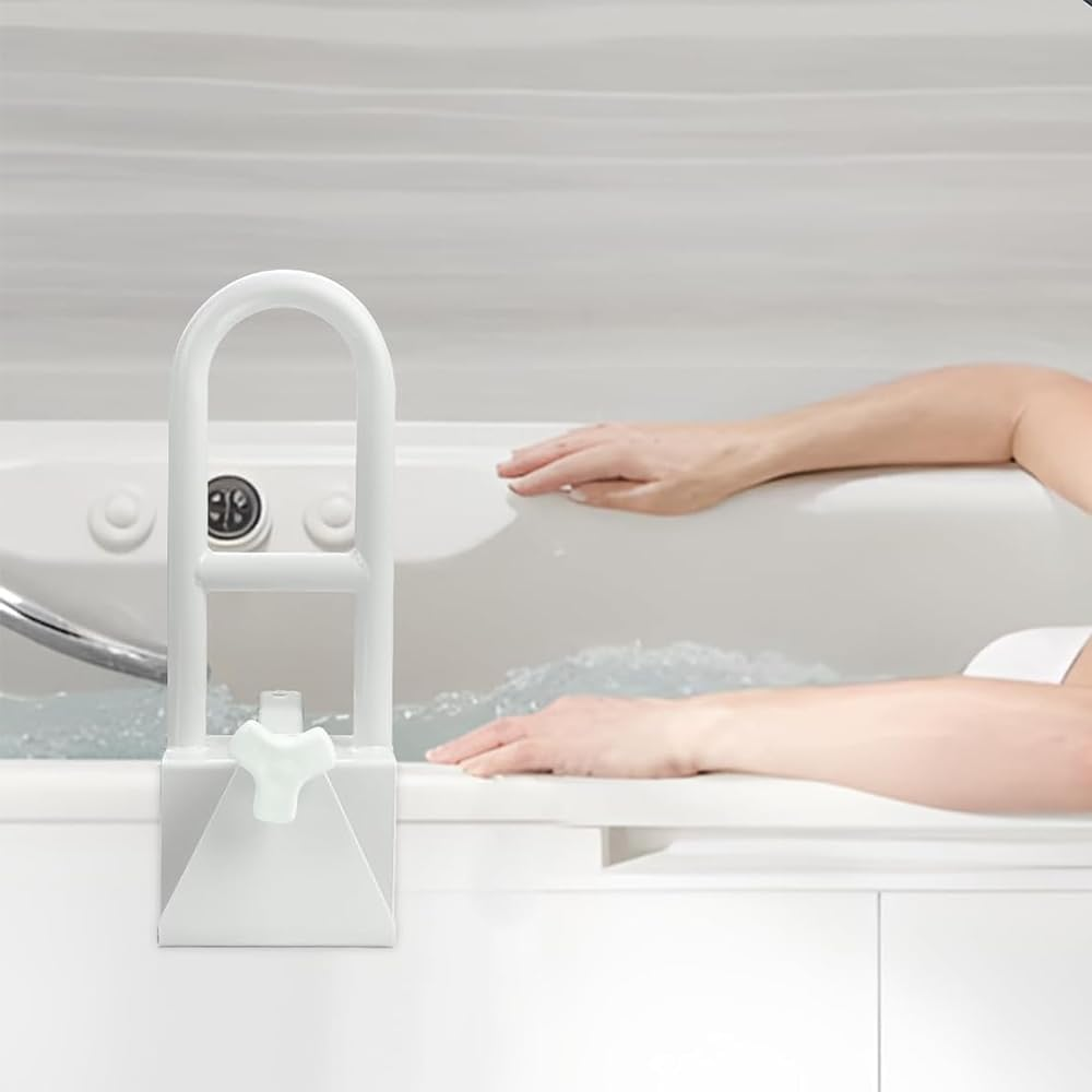 Bathtub Safety Rail,Safety Assistance Bathtub Handle,Shower Grab Bar,Adjustable Armrest,With Adjustable Clamp, Fits Tub Thickness 8 to 17.5 CM image number 6