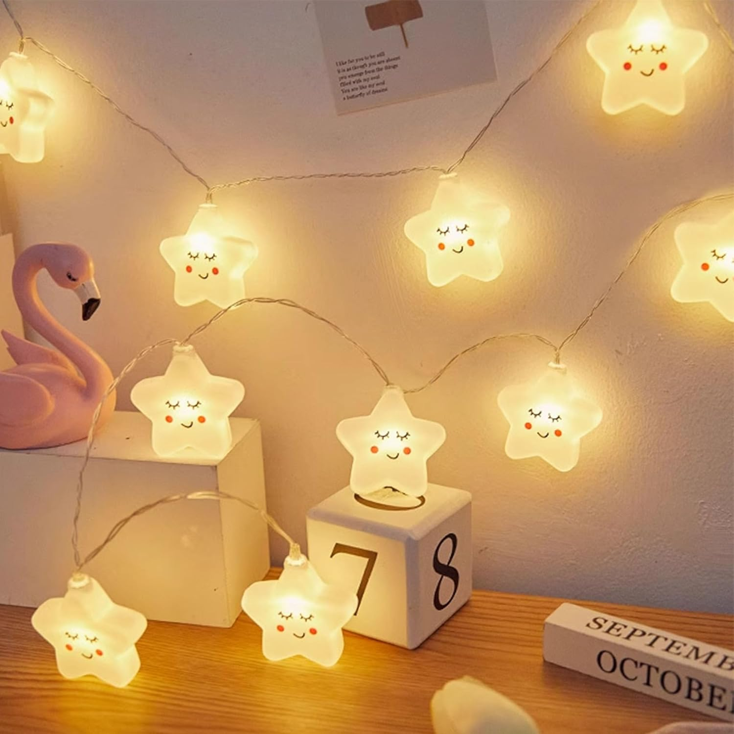 Niuhong Pack of 10 Small Lantern Hanging Ornament Mini 3D Lantern Lanterns Indoor and Outdoor Hanging Lanterns Garden Balcony Party Birthday Wedding Children'S Room Decoration (White Star) image number 1