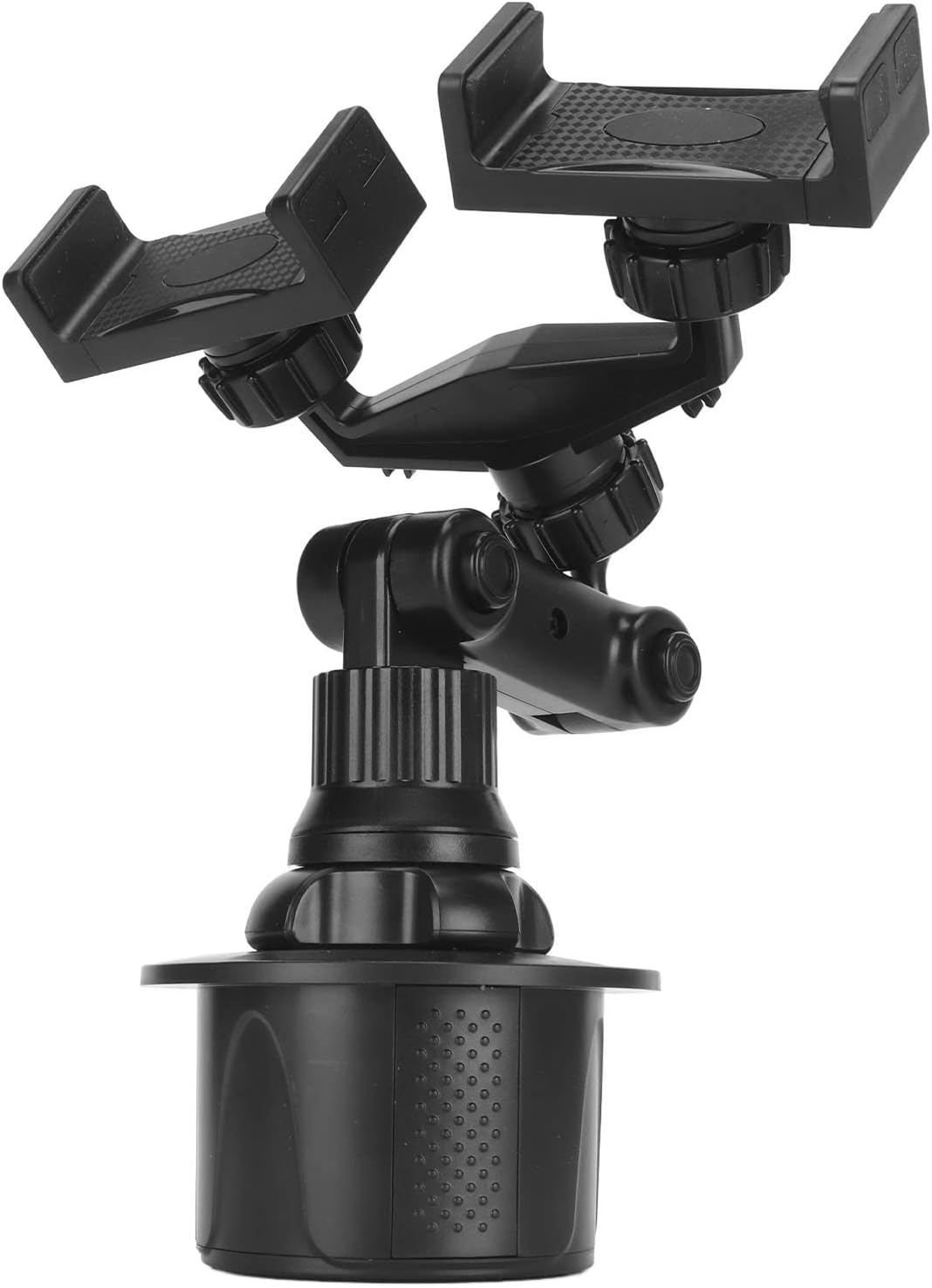 Car Cup Phone Holder 360 Degree Rotation Universal Adjustable Cup Holder Phone Mount with 2 Devices for Ios Phone for Galaxy, Sturdy and Construction, Easy Installation image number 4