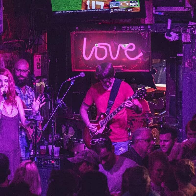 LED Neon Sign Lamp Usb/Battery Power Home Wedding Decor Love Rainbow Night Light - Pink image number 2