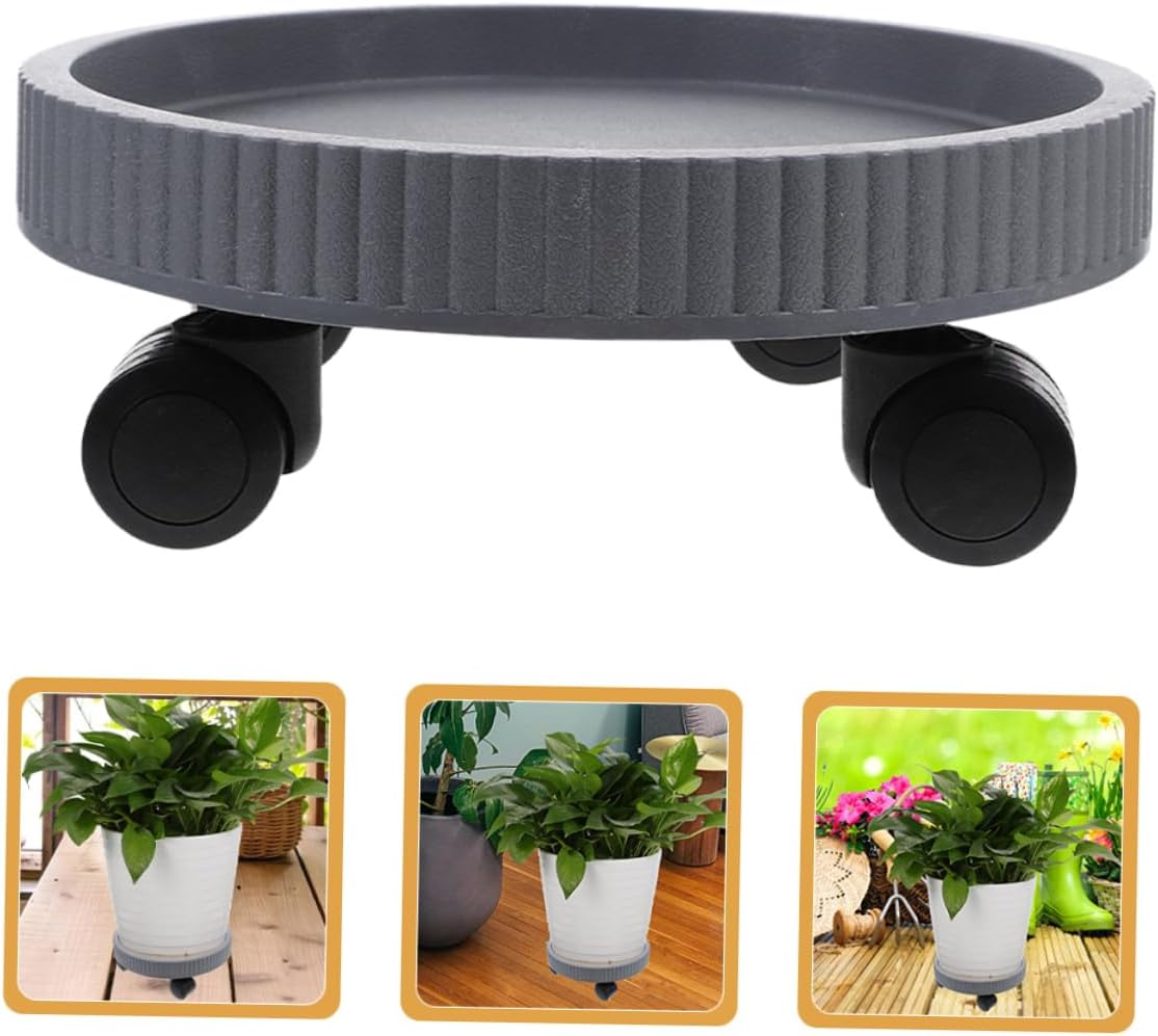 SUPVOX 2Pcs Thickened Mobile Roller Pallet Plastic Gardening Pot Tray Flowerpot Holder Wheels for Indoor Plants Plant Stand image number 3