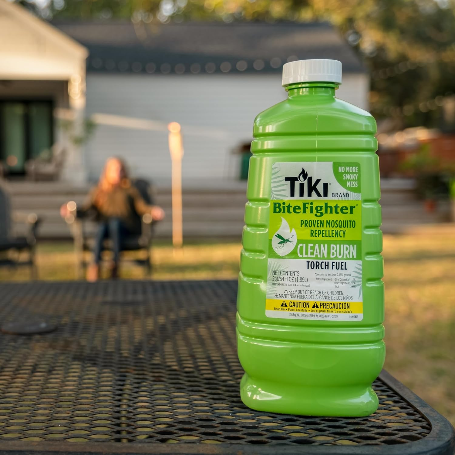 TIKI Clean Burn Torch Fuel, 50Oz, Smokeless & Low-Soot Citronella Fuel, Mosquito Repellent, Plant-Based Torch Fuel for Outdoor, Patio, Garden & Backyard Torches image number 1