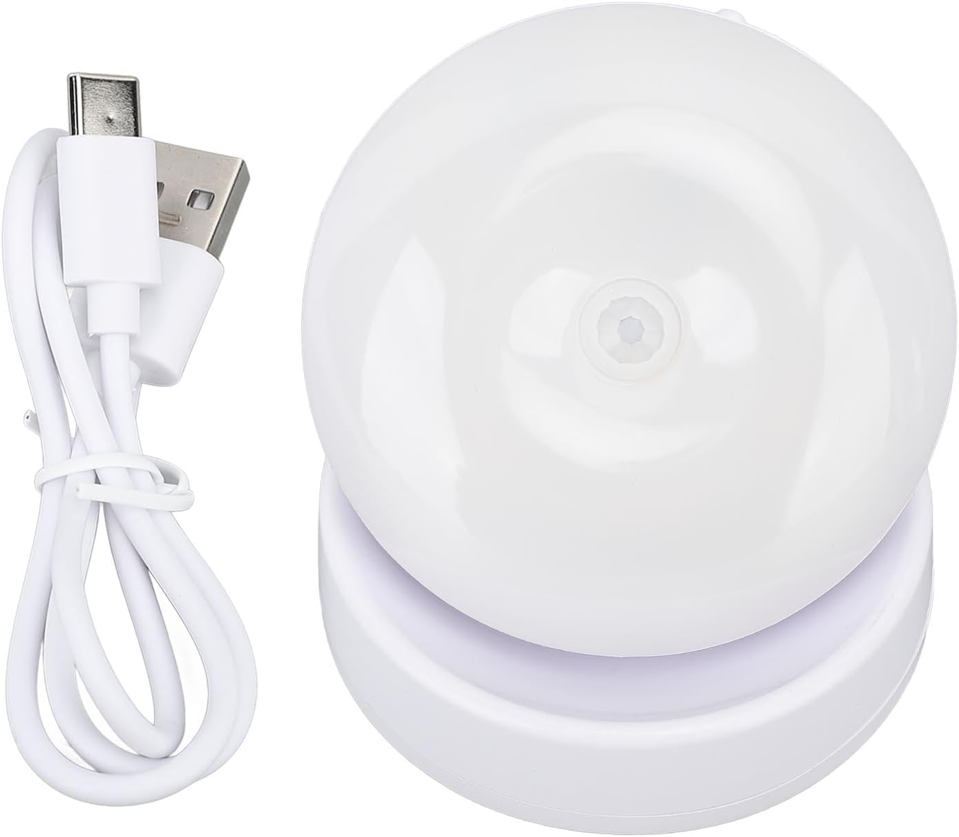 LED Motion Sensor Night Light, Rechargeable LED Night Lights, LED Induction Lamp with Double Sided Tape, 360 Degree Rotating, for Stair Closet Hallway Bedroom (Warm Light) image number 6