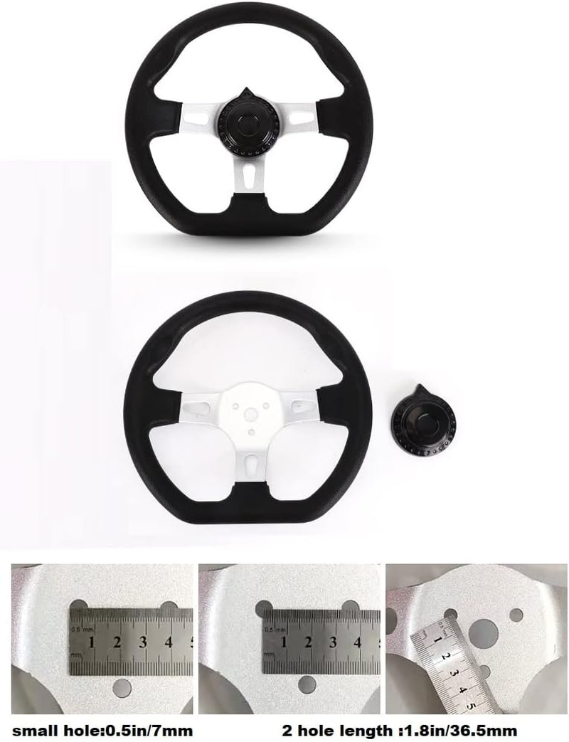 10.5Inch/27Cm Kart Steering Wheel - 3 Spokes Quick Release Off-Road Cart Steering Wheel Interior with Holes for Go Kart Beach Kart Replacement Vehicle Universal (10.5Inch/27Cm - Black) image number 3