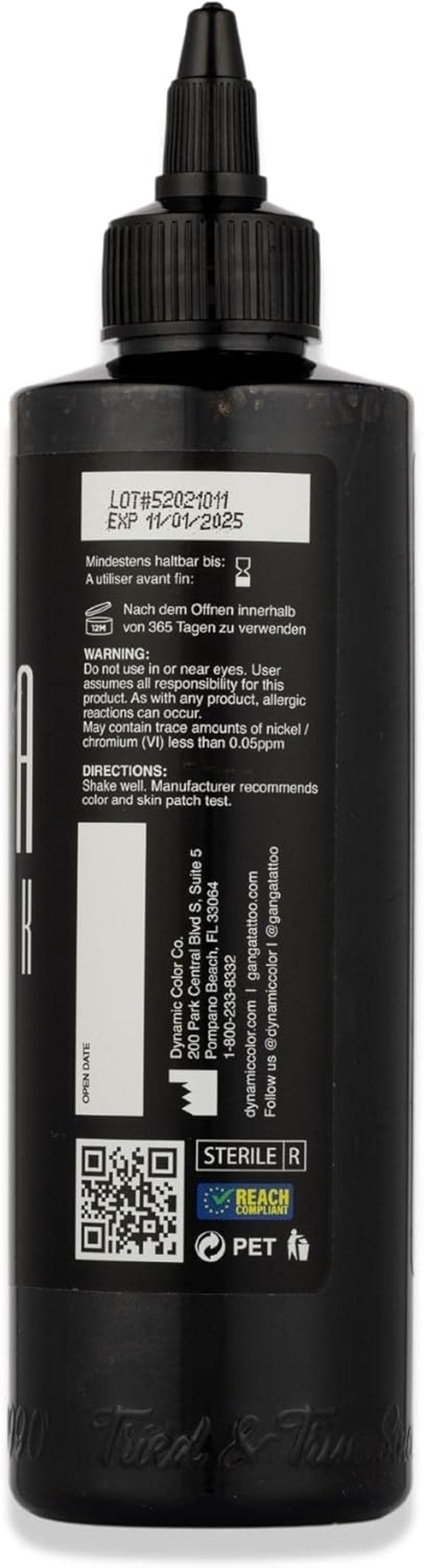 Dynamic Color Co - Ganga Black Tattoo Ink, 8Oz Bottle REACH Compliant for European Regulations - Superior Black Ink Made in USA image number 2