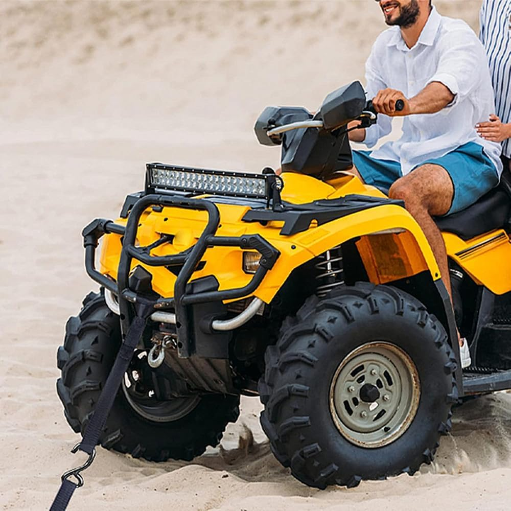 Walquicks 6 Pieces Black Soft Loop Tie down Straps, Heavy Duty Motorcycle Tie Loops for Motorcycle Handlebar, Roof Rack, Scooters, Dirt Bikes, Lawn Garden Equipment Black Soft Loops image number 5